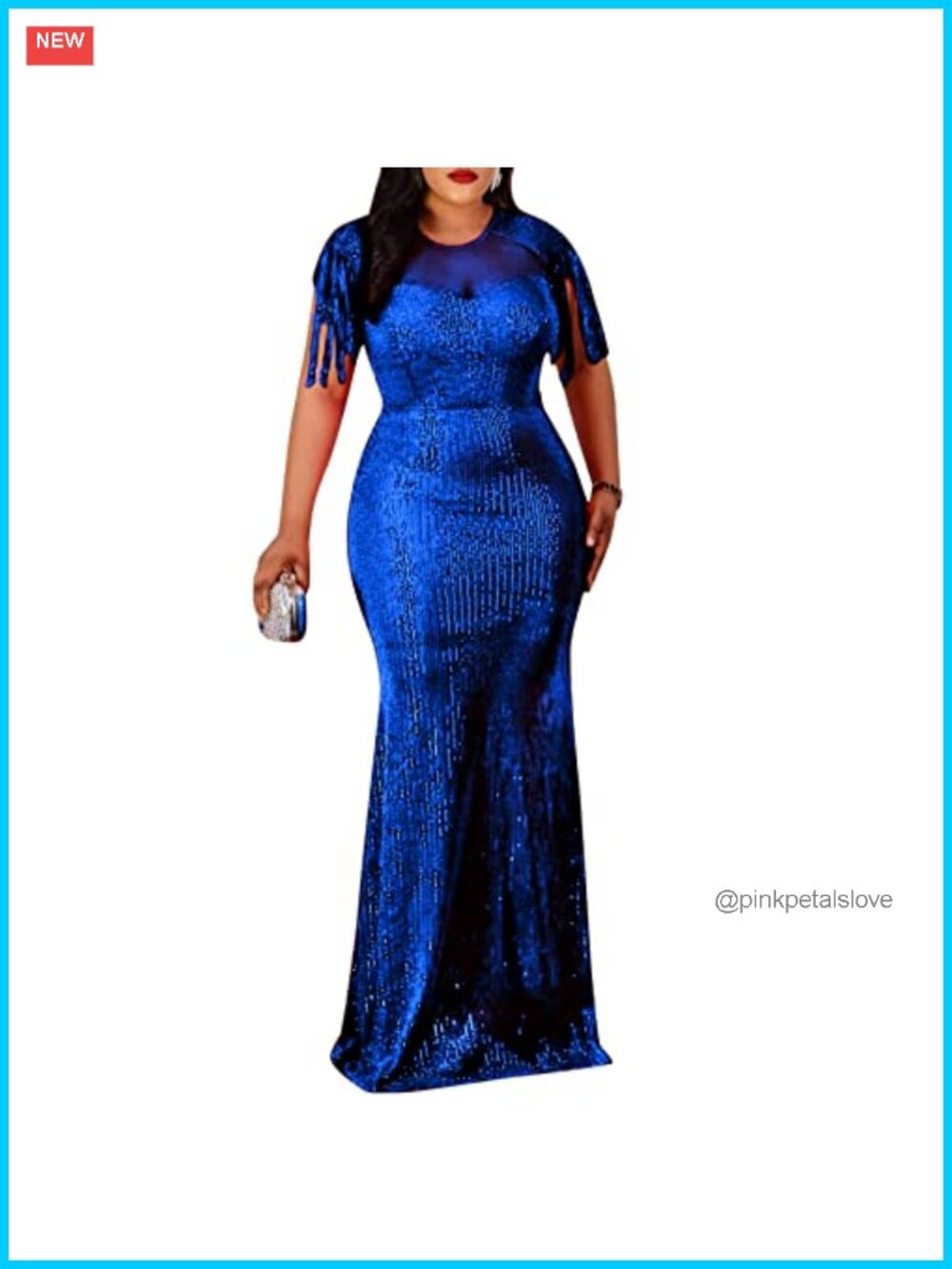 Sequin Tassel Mesh Bodycon Maxi Dress Party Cocktail Evening